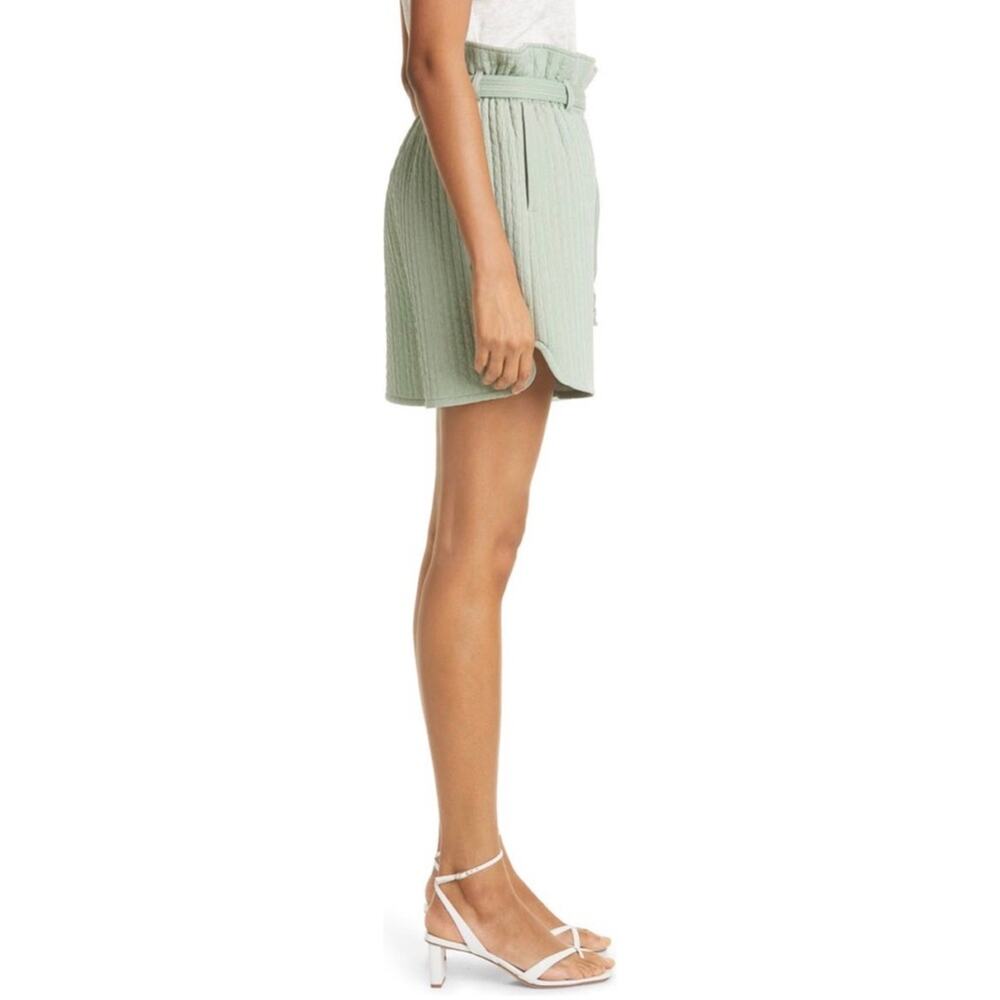 Samsoe Samsoe Ember Vineyard Green Textured Tie Paperbag Waist Shorts Size Small - Picture 4 of 14